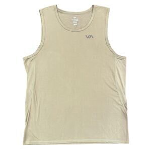 RVCA Men’s Tank Top XXL Green Sleeveless Athletic Performance Mesh Gym Shirt